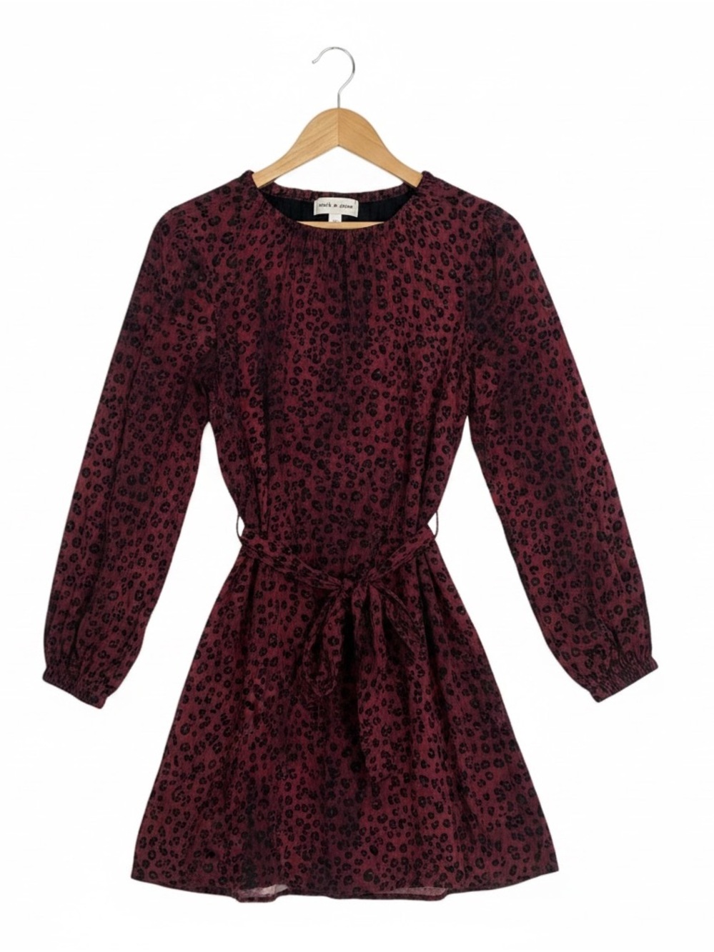 cloth & stone wild berry leopard print mini dress